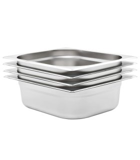 Bandejas Gastronorm 4 unidades GN 1/2 100 mm acero inoxidable