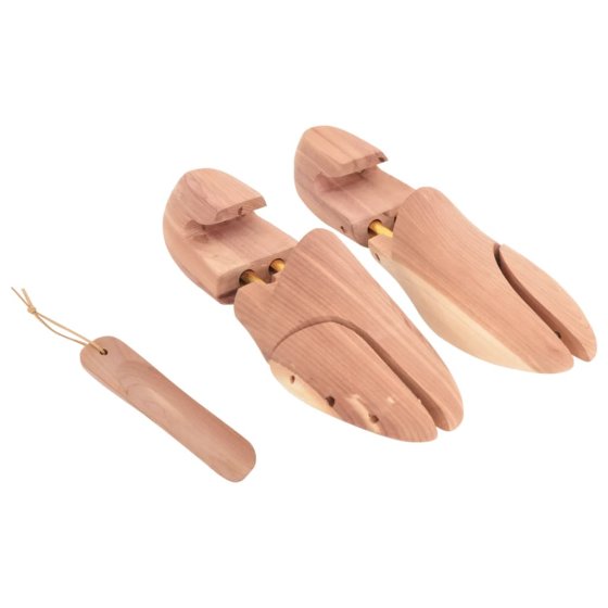 Estirador de zapatos con calzador EU 44-45 madera maciza cedro