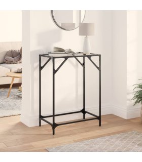 Mesa consola superficie vidrio transparente acero 60x35x81 cm