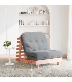 Futón sofá cama con colchón madera maciza Douglas 80x206x11 cm