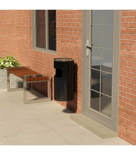 Papelera con cenicero de pared acero 26 L