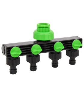 Adaptador para grifo de 4 vías ABS & PP verde negro 19,5x6x11cm