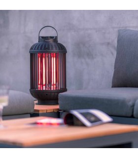 Sunred Calefactor de mesa Indox de halógeno 1200 W negro