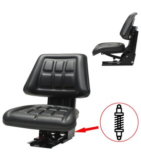 Asiento de tractor con suspensión negro