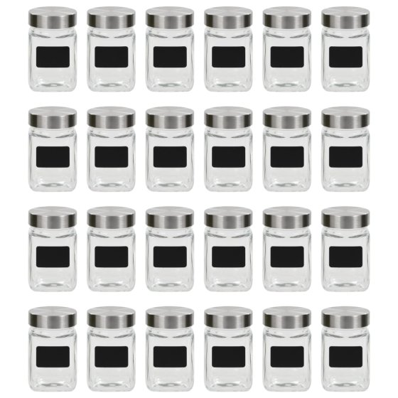 Tarros de almacenaje con pegatina 24 unidades 300 ml