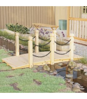Puente de jardín con cadenas madera maciza abeto 150x67x56cm