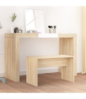 Taburete de tocador contrachapada roble Sonoma 70x35x45 cm