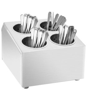 Soporte para cubiertos 4 rejillas acero inoxidable cuadrado