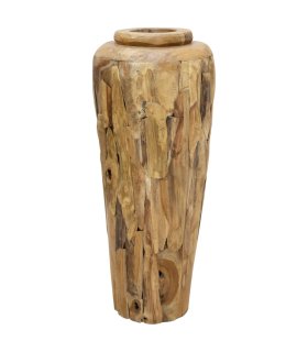 Jarrón decorativo de madera maciza de teca 40x100 cm