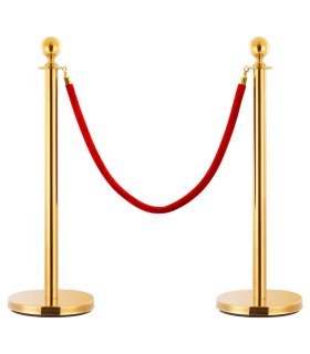 Cuerda para poste de control de masas terciopelo rojo y dorado