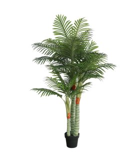 Palmera artificial con 3 troncos PP verde 180 cm