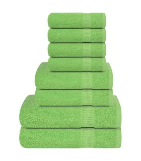 Juego de toallas 8 piezas 100% algodón verde 360 gsm