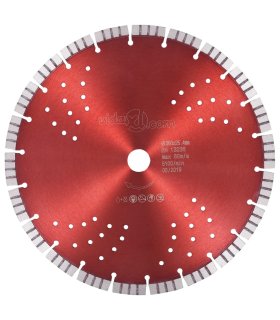 Disco de corte de diamante con turbo y agujeros acero 300 mm