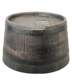 Nature Soporte de barril de lluvia aspecto de madera marrón