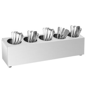 Soporte para cubiertos 5 rejillas acero inoxidable rectangular