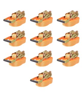 Correas de sujeción de trinquete 10 uds 2 T 8mx50mm naranja