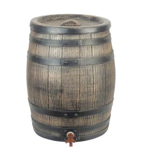 Nature Barril de lluvia aspecto de madera marrón 120 L 50,5x66