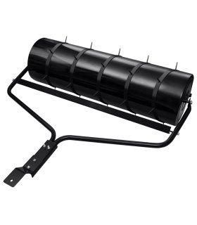 Rodillo de césped con abrazaderas aireadoras hierro negro 63 L