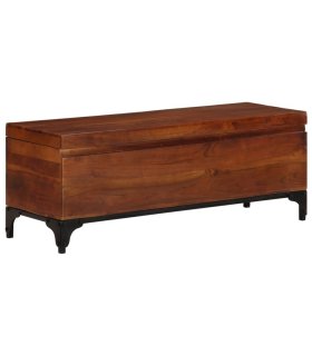 Baúl de almacenaje de madera maciza de acacia 110x35x41 cm