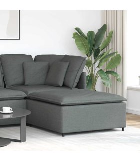 Sofá modular con reposapiés, módulo gris oscuro, 100x100x48 cm