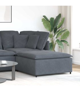 Sofá modular con reposapiés, módulo gris oscuro, 100x100x48 cm