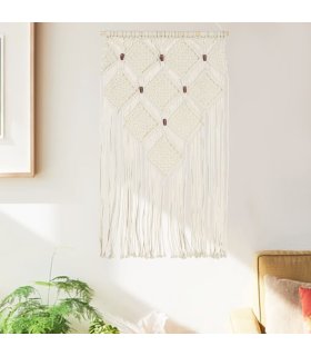 Adorno de pared de macramé algodón 40x80 cm