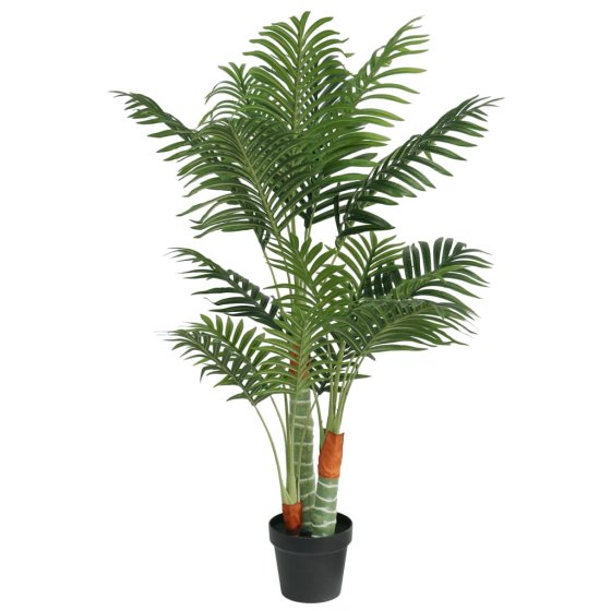 Palmera artificial con 3 troncos PP verde 120 cm