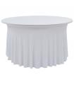 Fundas elásticas para mesa 2 uds con falda 150x74 cm blanco