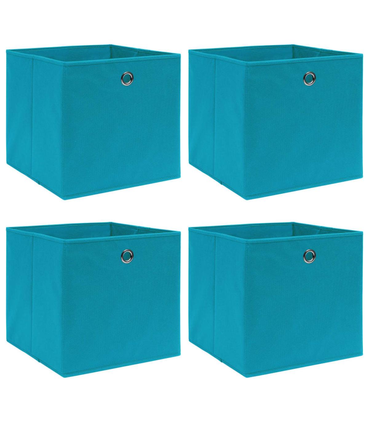 Cajas de almacenaje 4 uds tela bebé azul 32x32x32cm