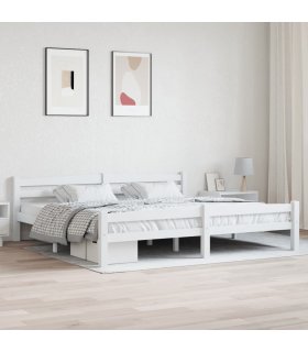 Estructura de cama sin colchón madera maciza de pino 200x200 cm