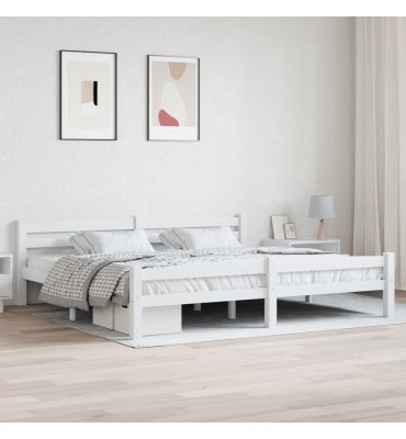 Estructura de cama sin colchón madera maciza de pino 200x200 cm