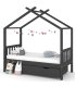 Estructura de cama infantil y cajón madera pino gris 80x160cm