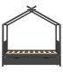 Estructura de cama infantil y cajón madera pino gris 80x160cm