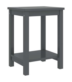 Mesitas de noche madera maciza de pino gris oscuro 35x30x47cm