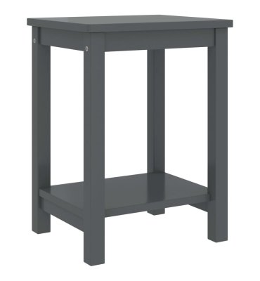 Mesitas de noche madera maciza de pino gris oscuro 35x30x47cm