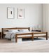 Estructura cama sin colchón madera pino marrón miel 200x200 cm