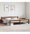 Estructura cama sin colchón madera pino marrón miel 200x200 cm