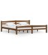 Estructura cama sin colchón madera pino marrón miel 200x200 cm