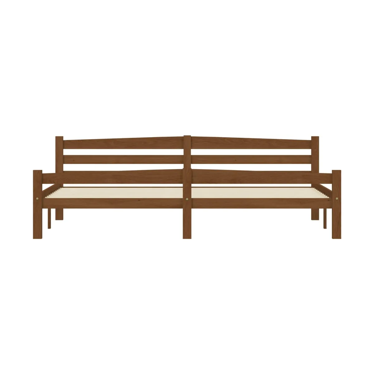 Estructura cama sin colchón madera pino marrón miel 200x200 cm