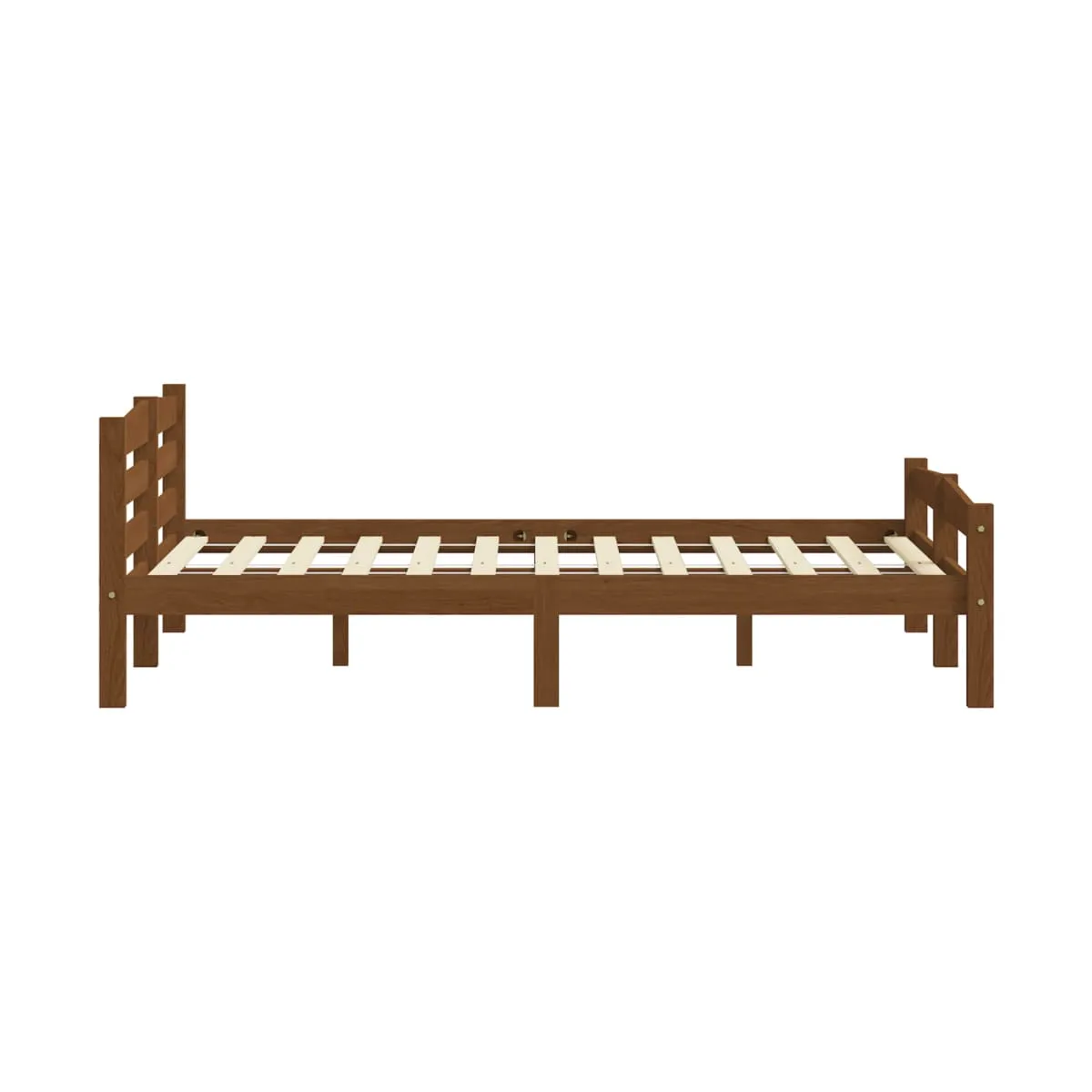 Estructura cama sin colchón madera pino marrón miel 200x200 cm