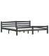 Estructura cama sin colchón madera pino gris oscuro 200x200 cm