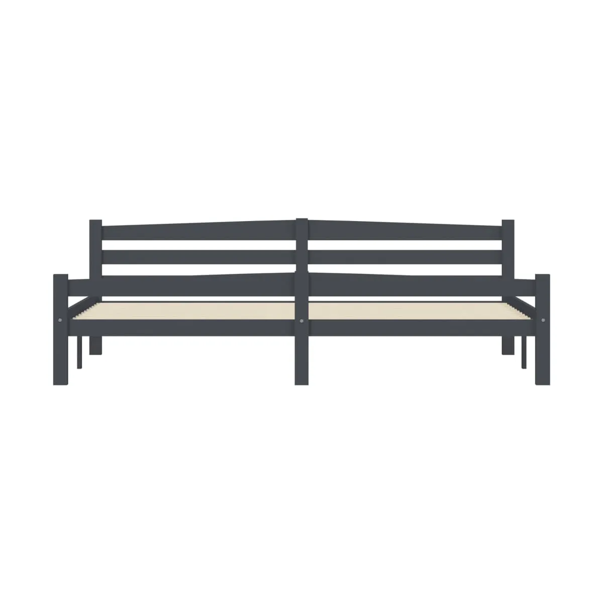 Estructura cama sin colchón madera pino gris oscuro 200x200 cm