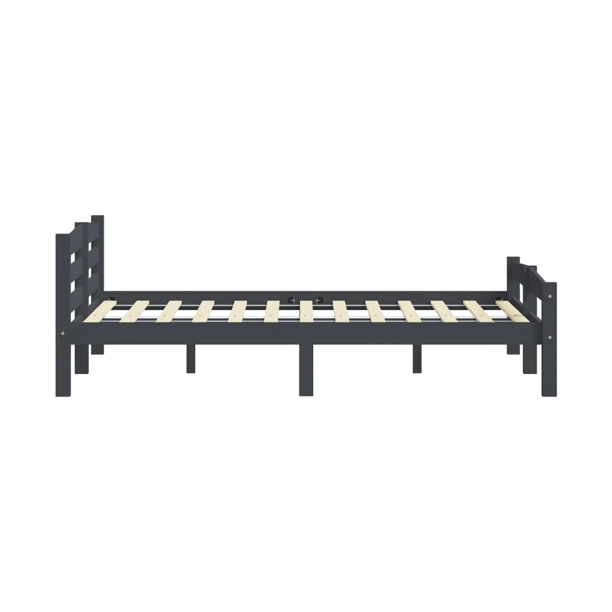 Estructura cama sin colchón madera pino gris oscuro 200x200 cm