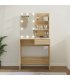 Tocador con LED color roble Sonoma 74,5x40x141 cm