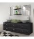 Conjunto de muebles de baño con lavabo y grifo 9 piezas negro