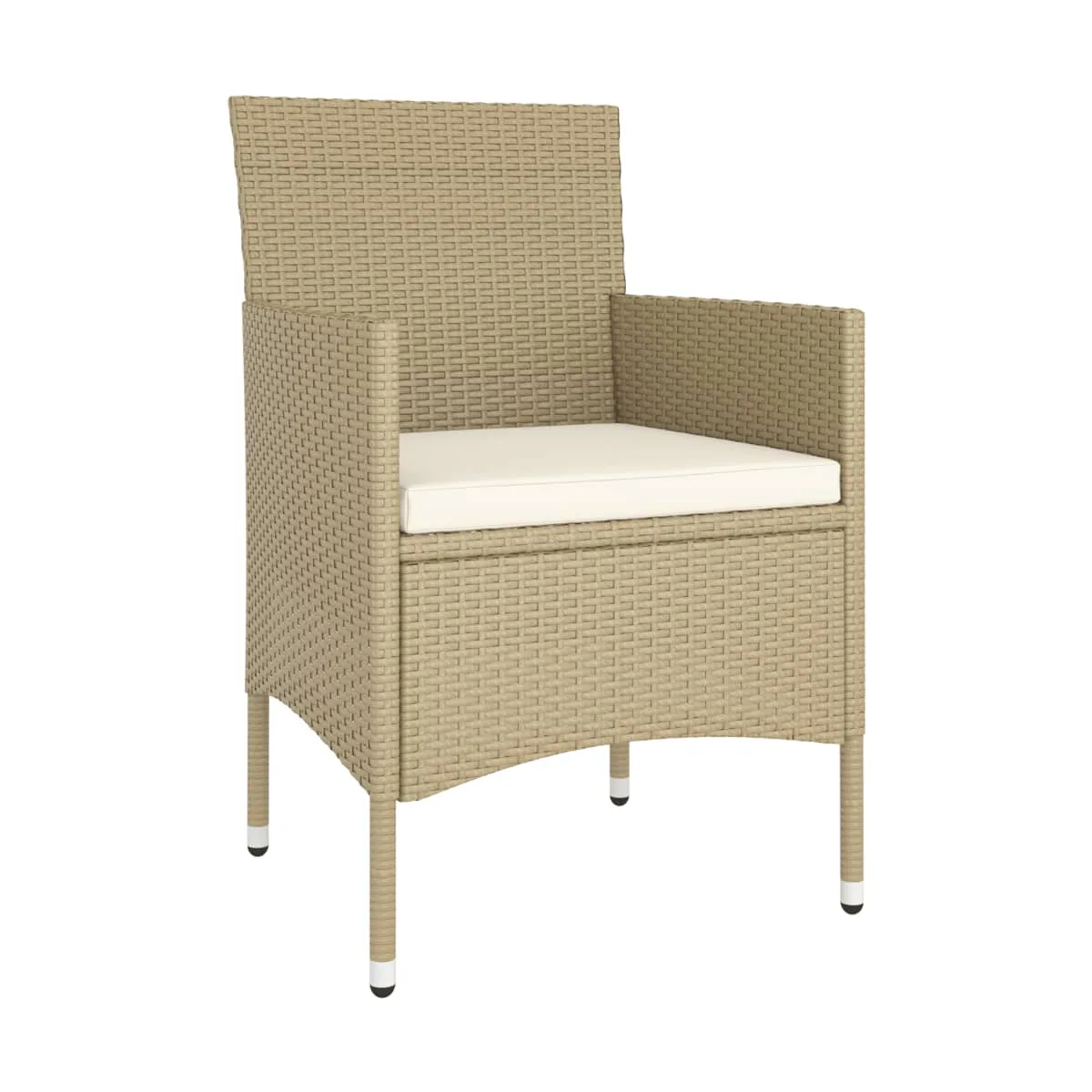 Juego de comedor para jardín de 5 piezas ratán sintético beige