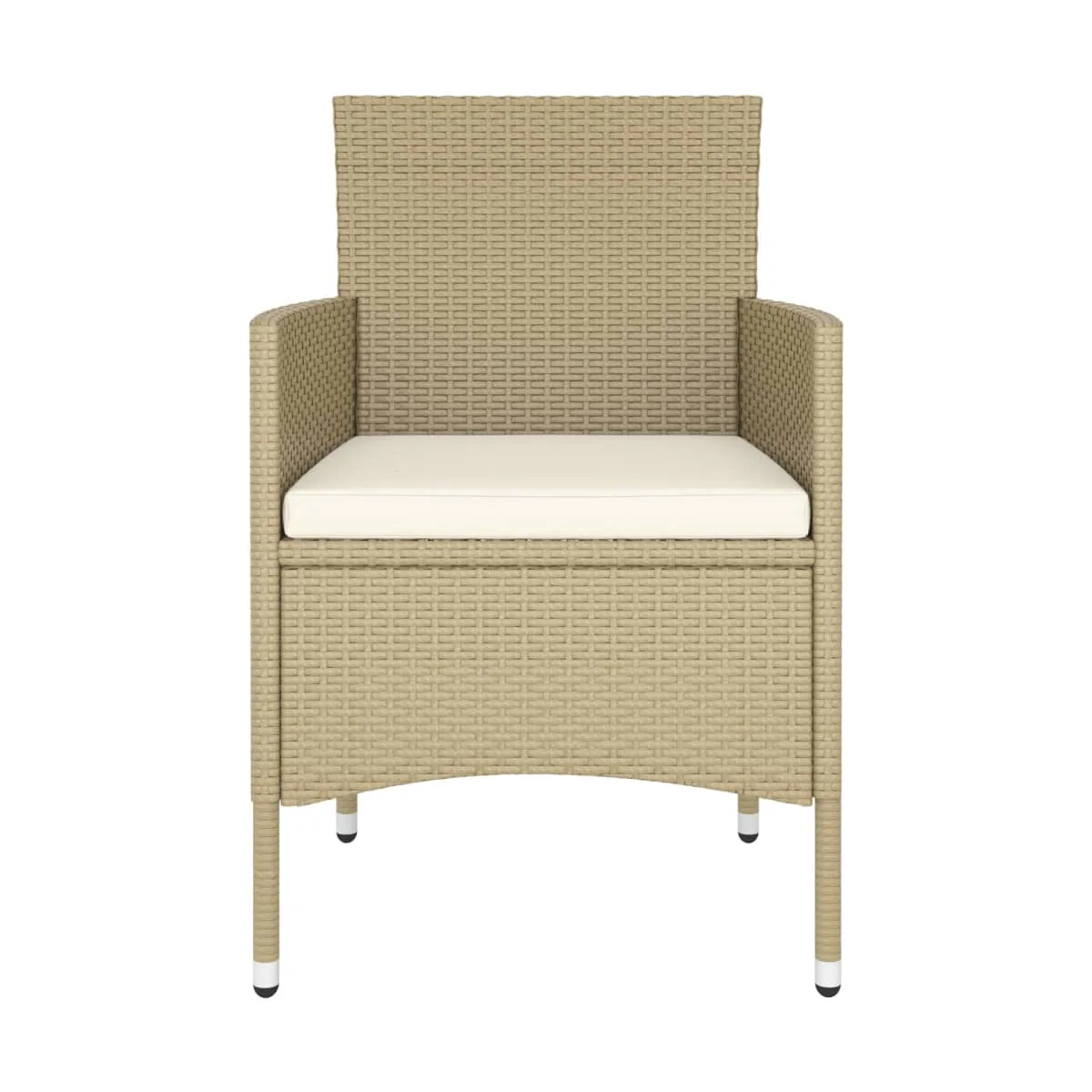 Juego de comedor para jardín de 5 piezas ratán sintético beige