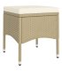 Juego de comedor para jardín de 5 piezas ratán sintético beige