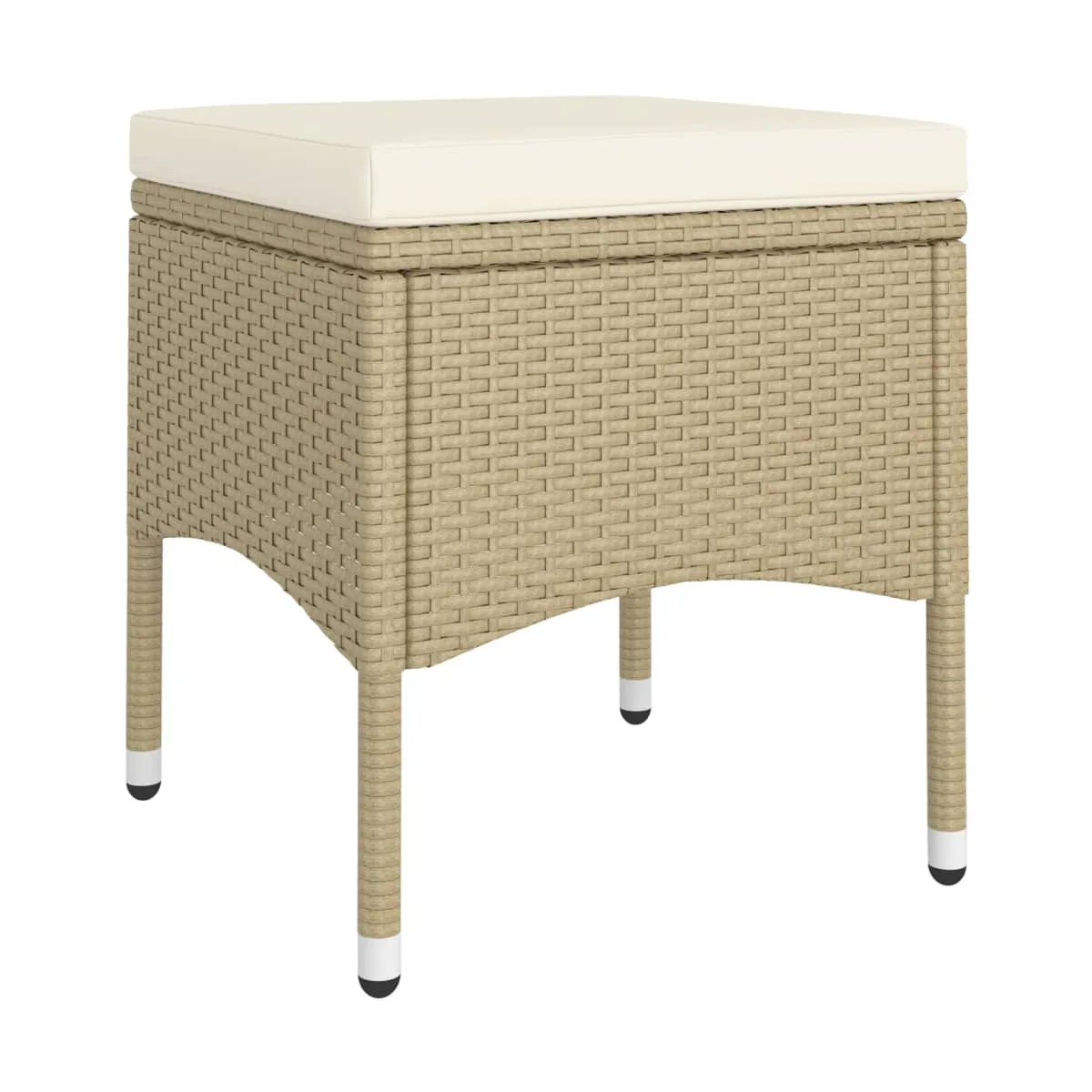 Juego de comedor para jardín de 5 piezas ratán sintético beige