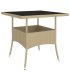 Juego de comedor para jardín de 5 piezas ratán sintético beige